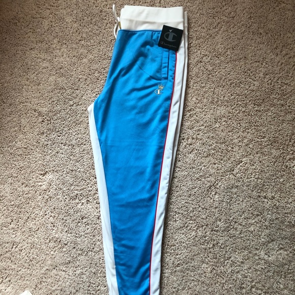 CHAMPION Slim leg track pants Ankle crown gold joggers sweatpants  XS satin - Picture 5 of 8